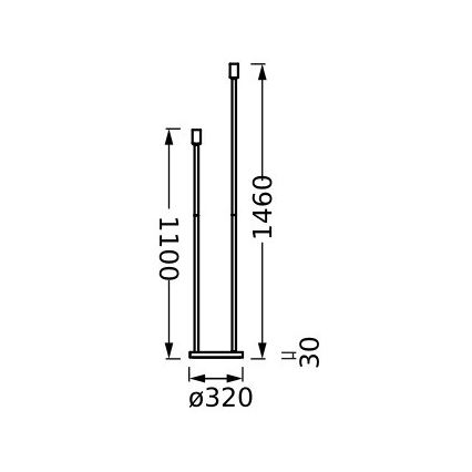 Ledvance - Šviestuvo koja DECOR STICK 2xE27/40W/230V antracitas