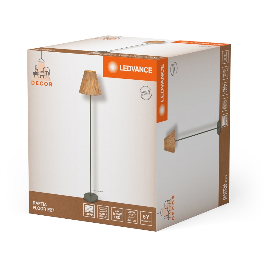 Ledvance - Toršeras DECOR RAFFIA 1xE27/15W/230V raffia bast