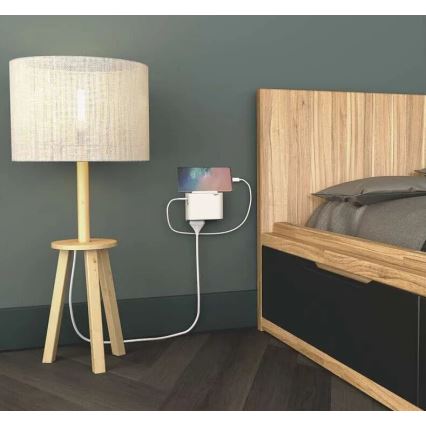 Legrand 049401 - Kištukinio lizdo skirstytuvas 2Z Tipas C + USB-A + USB-C balta