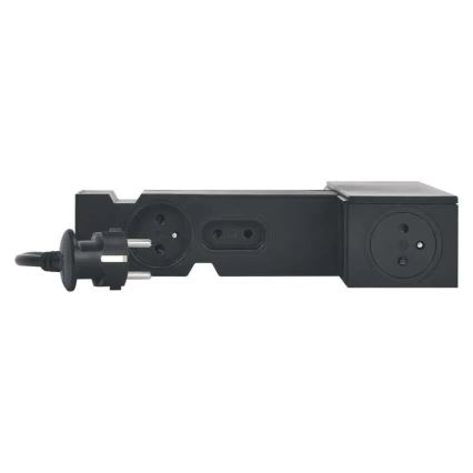 Legrand 049430 - Multimedijos HUB su jungikliu 4Z Tipas E + 4Z Tipas C 2m juoda
