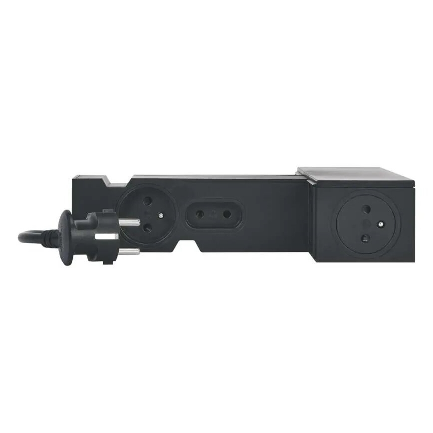 Legrand 049430 - Multimedijos HUB su jungikliu 4Z Tipas E + 4Z Tipas C 2m juoda