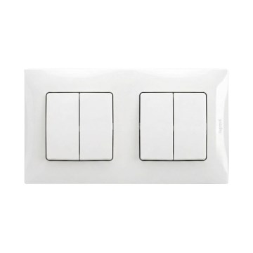 Legrand - 2x Dvigubas serijinis jungiklis nr. 5 su rėmeliu NILOE balta