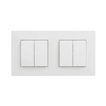 Legrand - 2x Dvigubas serijinis jungiklis nr. 5 su rėmeliu NILOE STEP baltas