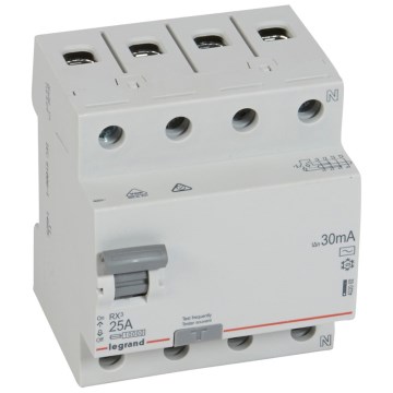 Legrand - 4 polių nuotėkio relė RX3 4P 25 A 30 mA AC