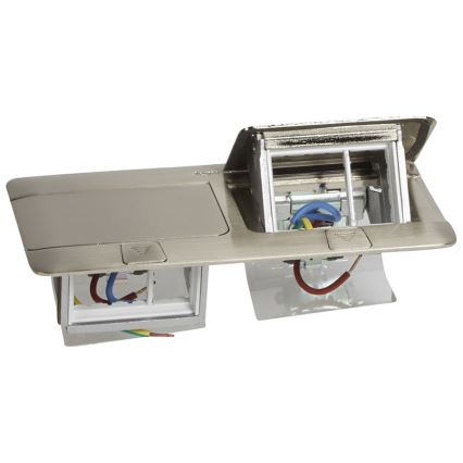 Legrand 54023 - Į stalą montuojamo kištukinio lizdo rėmelis POP-UP 2x4M nerūdijantis