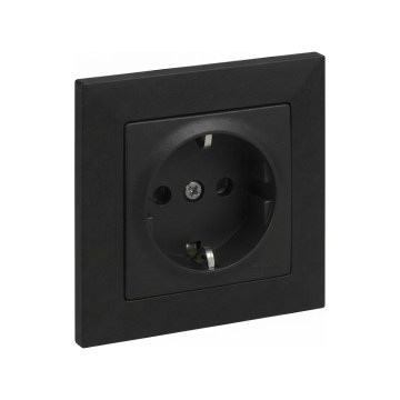 Legrand - Buitinė SCHUKO rozetė su SUNO rėmeliu 250V juoda