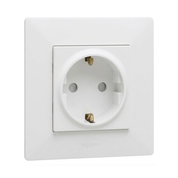 Legrand - Buitinis SCHUKO lizdas su rėmeliu NILOE STEP 250V baltas