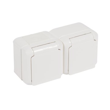 Legrand - Dviguba kištukinė rozetė FORIX 250V IP44 balta