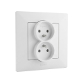 Legrand - Dviguba namų elektros rozetė su rėmeliu NILOE STEP 250V balta