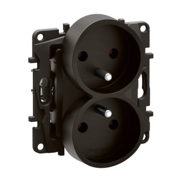 Legrand - Dviguba namų rozetė be rėmelio NILOE 250V juoda