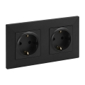 Legrand - Dviguba namų SCHUKO rozetė NILOE STEP 250V juoda