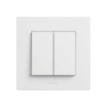 Legrand - Dvigubas laiptinis jungiklis 6+6 su rėmeliu NILOE STEP baltas