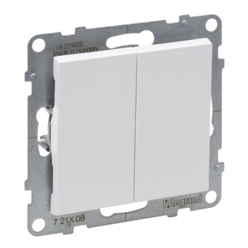 Legrand - Dvigubas laiptinis jungiklis č. 6+6 be rėmelio SUNO baltas