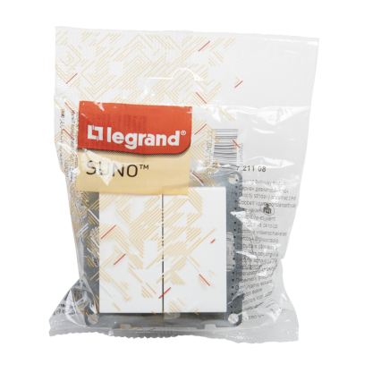 Legrand - Dvigubas laiptinis jungiklis č. 6+6 be rėmelio SUNO baltas
