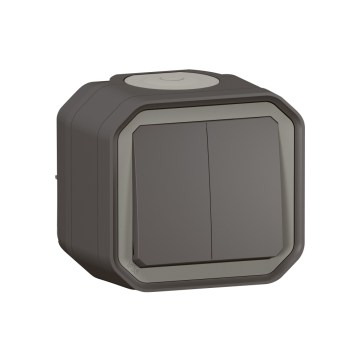 Legrand - Dvigubas laiptų jungiklis nr. 6+6 PLEXO IP55 antracitas