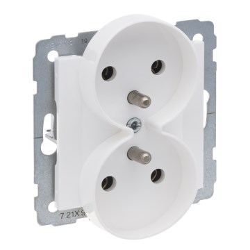 Legrand - Dvigubas namų kištukinis lizdas be rėmelio SUNO 250V baltas