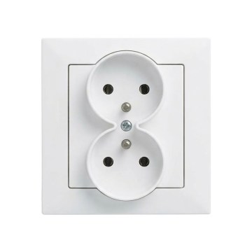 Legrand - Dvigubas namų lizdas su rėmeliu SUNO 250V baltas