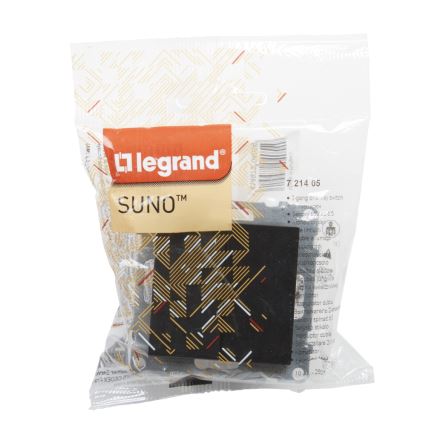 Legrand - Dvigubas serijinis jungiklis Nr. 5 be rėmelio SUNO juodas