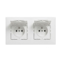 Legrand - Dvivietė lauko rozetė su rėmeliu NILOE STEP 250V IP44 balta
