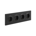Legrand - Keturių lizdų SCHUKO rozetė su rėmeliu NILOE STEP 250V juoda