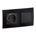 Legrand - Namų SCHUKO lizdas ir laiptų jungiklis nr. 6 su rėmeliu NILOE 250V juodas
