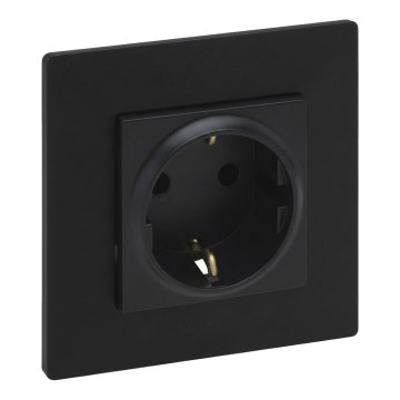 Legrand - Namų SCHUKO lizdas su rėmeliu NILOE STEP 250V juodas