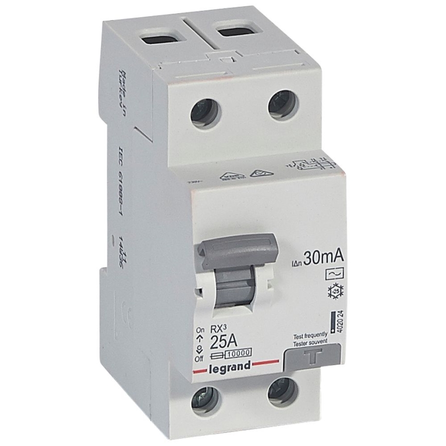 Legrand - Nuotėkio relė dviejų polių RX3 2P 25A 30MA AC