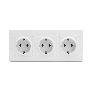 Legrand - Trigubas namų SCHUKO lizdas su rėmeliu NILOE STEP 250V baltas