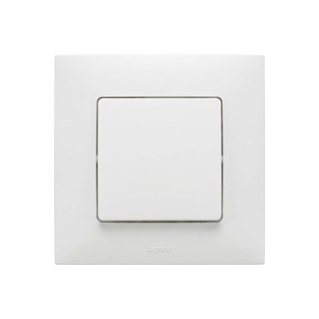 Legrand - vieno poliaus jungiklis nr. 1/0 su rėmeliu NILOE baltas