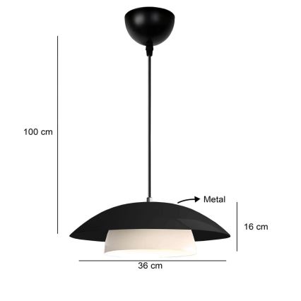Lempa su laidu MOONLIGH 1xE27/40W/230V juoda