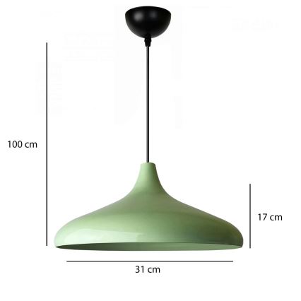 Lempa su laidu VULCANO 1xE27/40W/230V žalia