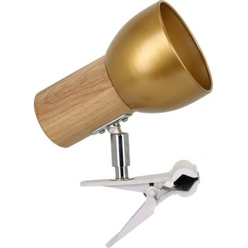 Lempa su spaustuku SVENDA 1xE27/60W/230V ąžuolas/auksas