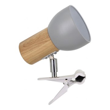 Lempa su spaustuku SVENDA 1xE27/60W/230V ąžuolas/pilka