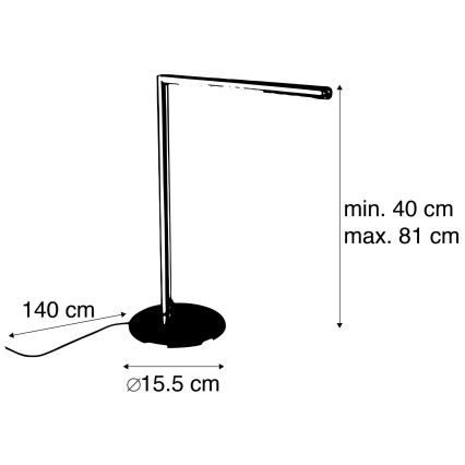 Leuchten Direkt 11011-55 - LED Reguliuojama stalinė lempa DAWDA LED/4,8W/230V