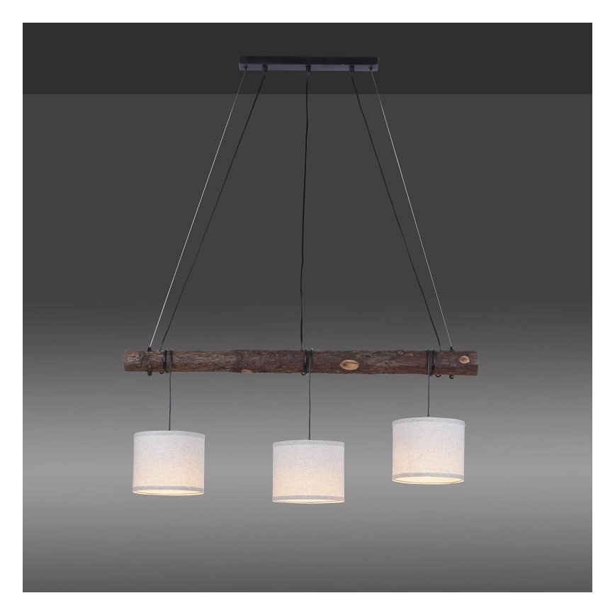 Leuchten Direkt 11238-79 - Pakabinamas sietynas BARK 3xE27/40W/230 medis