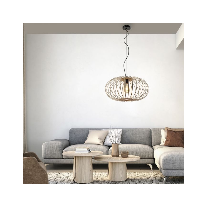 Leuchten Direkt 11409-79 - Pakabinamas sietynas RACOON 1xE27/40W/230V bambukas