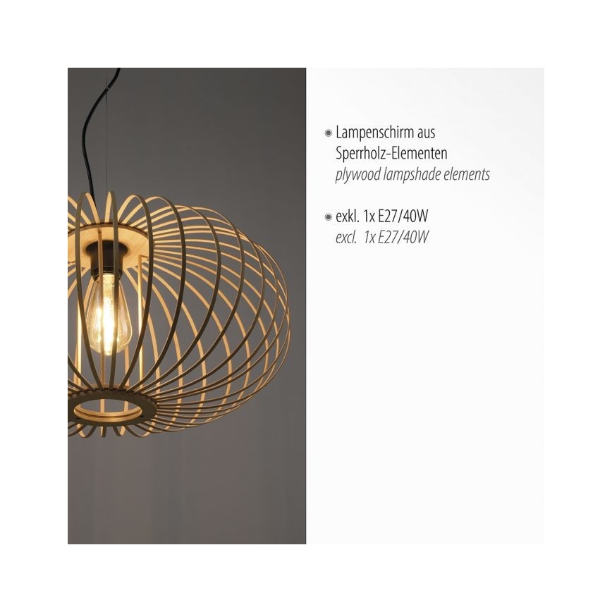 Leuchten Direkt 11409-79 - Pakabinamas sietynas RACOON 1xE27/40W/230V bambukas
