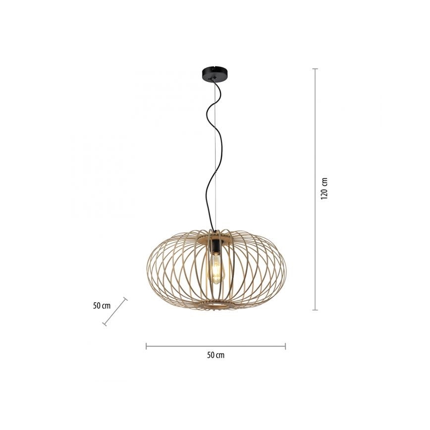 Leuchten Direkt 11409-79 - Pakabinamas sietynas RACOON 1xE27/40W/230V bambukas
