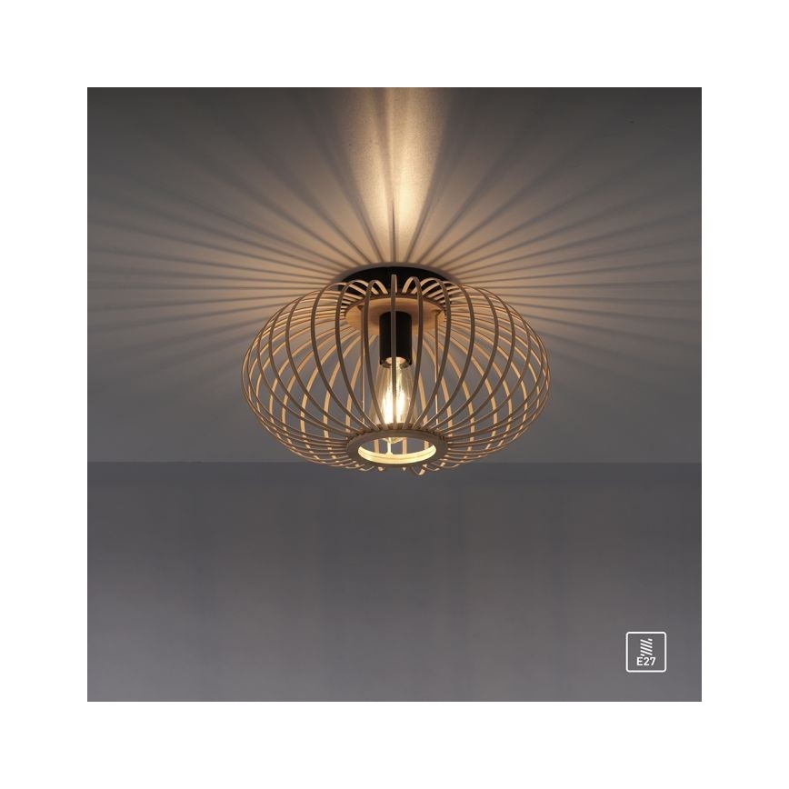 Leuchten Direkt 11410-79 - Tvirtinamas sietynas RACOON 1xE27/40W/230V diametras 40 cm bambukas
