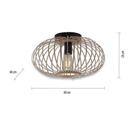 Leuchten Direkt 11410-79 - Tvirtinamas sietynas RACOON 1xE27/40W/230V diametras 40 cm bambukas