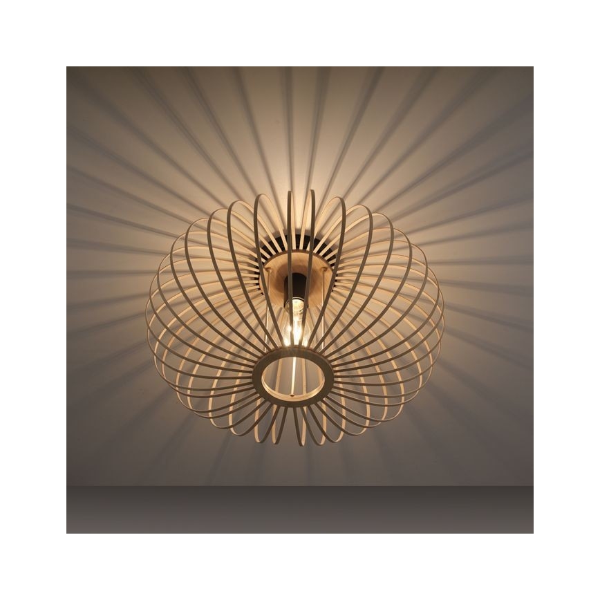 Leuchten Direkt 11411-79 - Tvirtinamas sietynas RACOON 1xE27/40W/230V diametras 50 cm bambukas