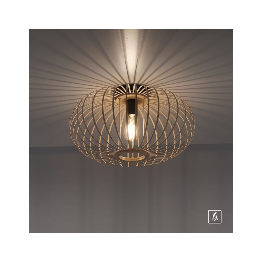 Leuchten Direkt 11411-79 - Tvirtinamas sietynas RACOON 1xE27/40W/230V diametras 50 cm bambukas
