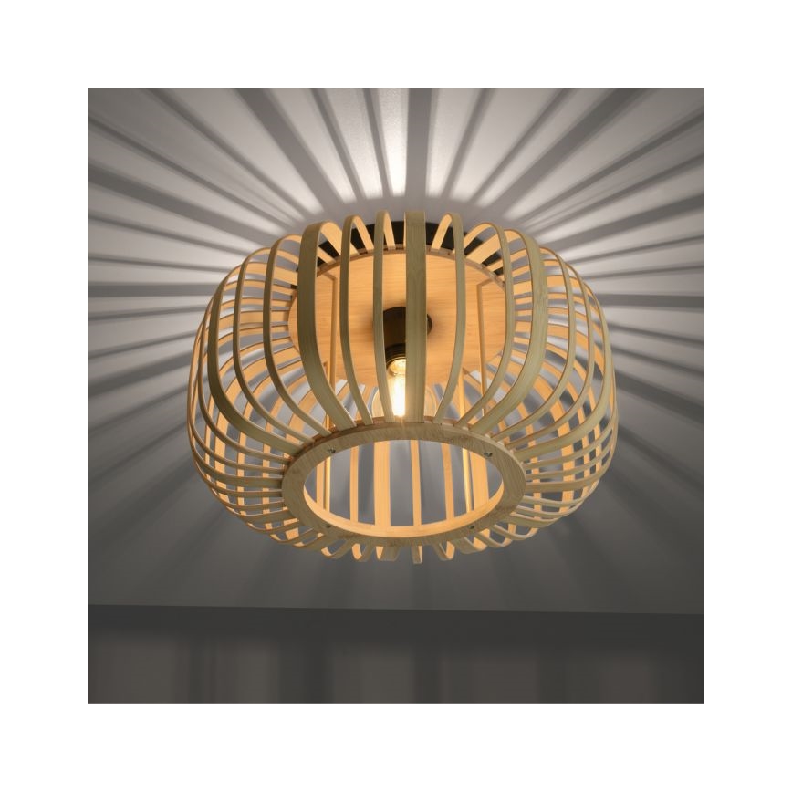 Leuchten Direkt 11412-79 - Tvirtinamas sietynas RACOON 1xE27/40W/230V diametras 40 cm bambukas