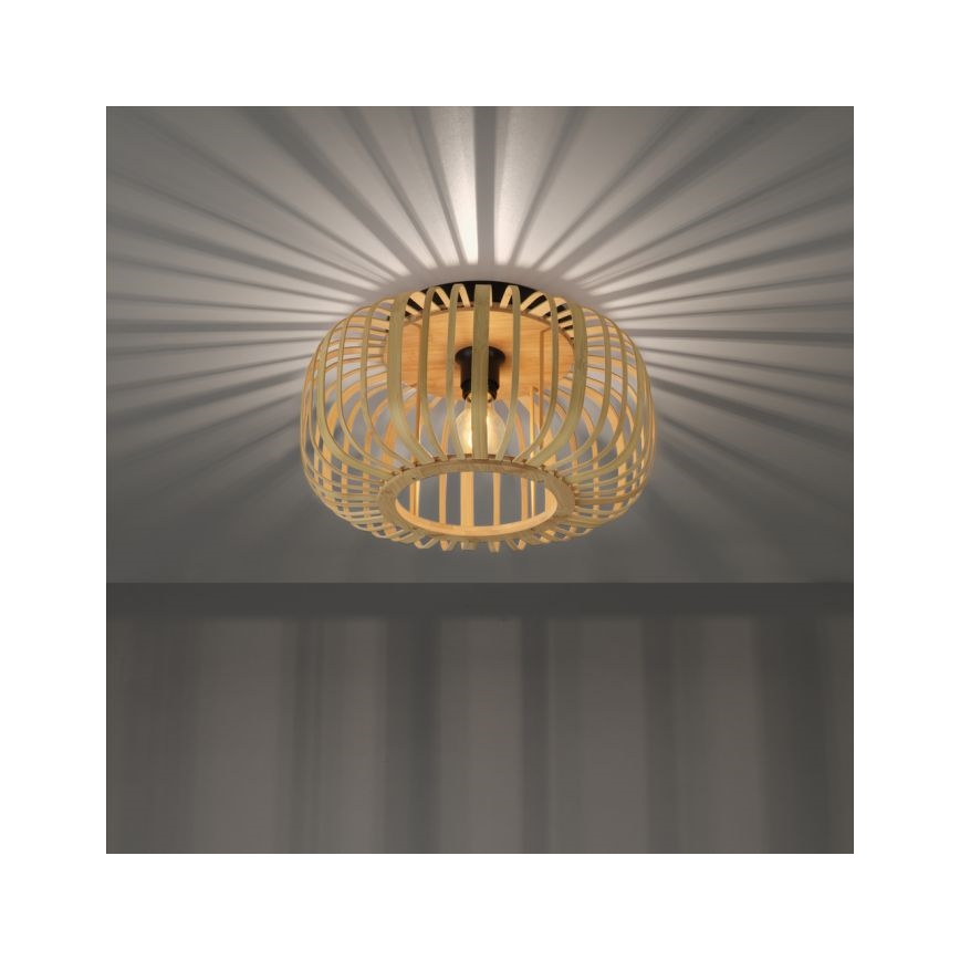 Leuchten Direkt 11412-79 - Tvirtinamas sietynas RACOON 1xE27/40W/230V diametras 40 cm bambukas