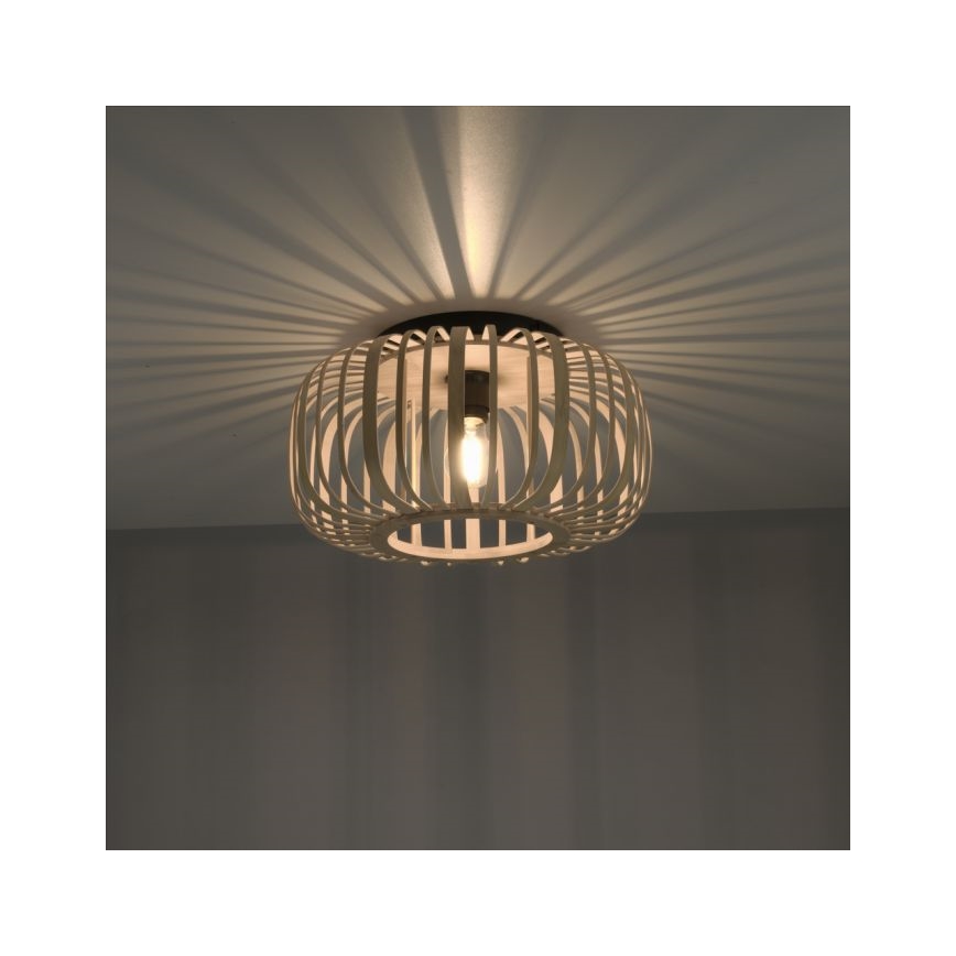 Leuchten Direkt 11412-79 - Tvirtinamas sietynas RACOON 1xE27/40W/230V diametras 40 cm bambukas