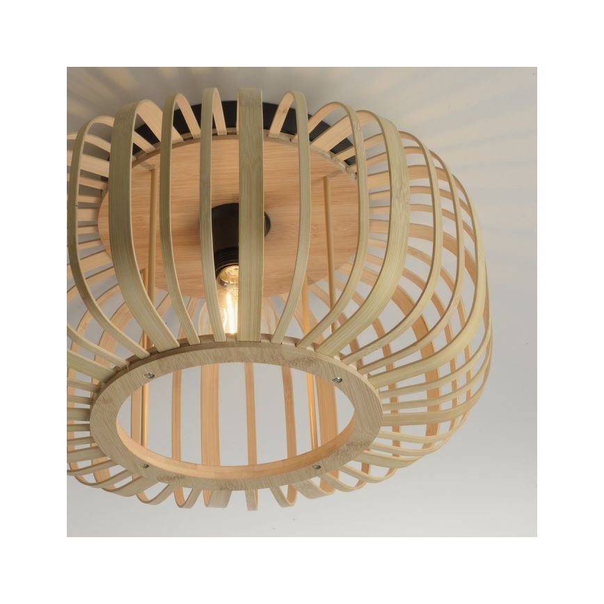 Leuchten Direkt 11412-79 - Tvirtinamas sietynas RACOON 1xE27/40W/230V diametras 40 cm bambukas