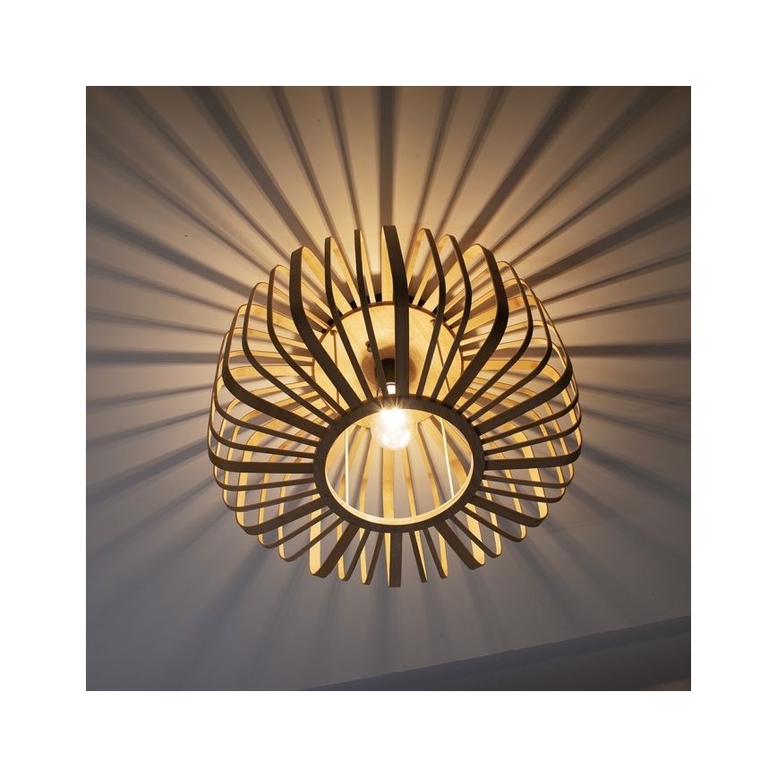 Leuchten Direkt 11413-79 - Tvirtinamas sietynas RACOON 1xE27/40W/230V diametras 50 cm bambukas