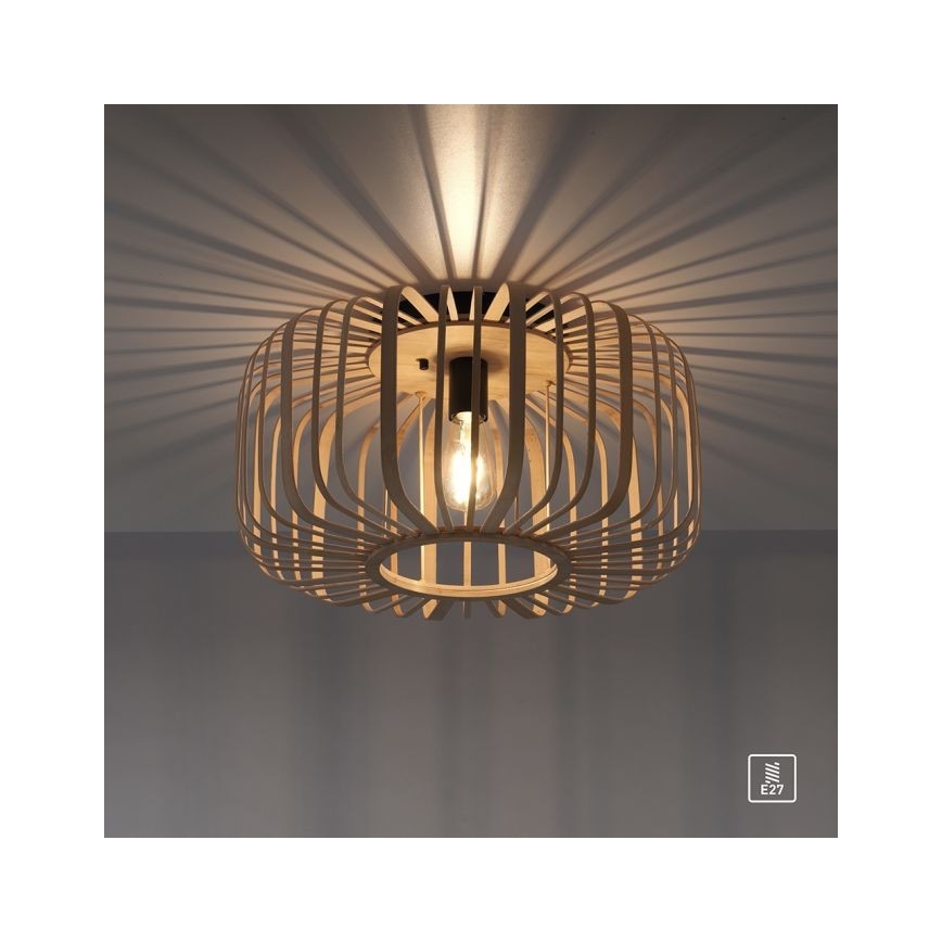 Leuchten Direkt 11413-79 - Tvirtinamas sietynas RACOON 1xE27/40W/230V diametras 50 cm bambukas