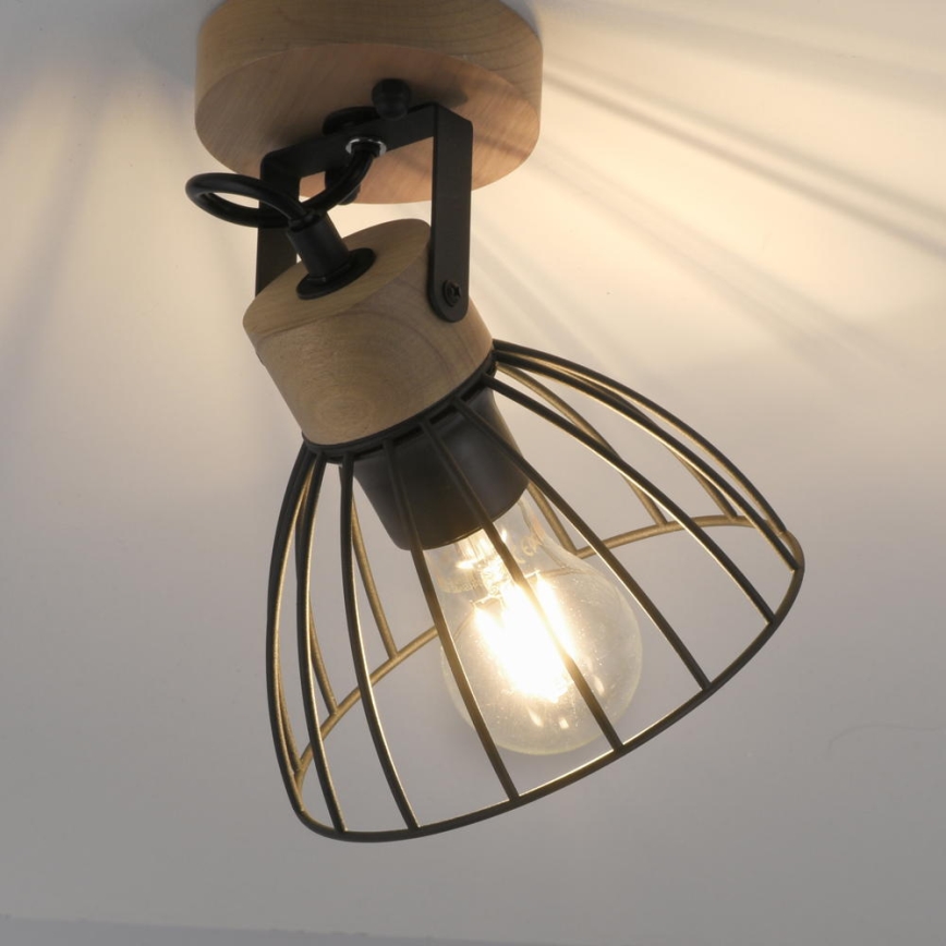 Leuchten Direkt 11416-18 - Sieninis akcentinis šviestuvas LAMI 1xE27/25W/230V akacija/juoda