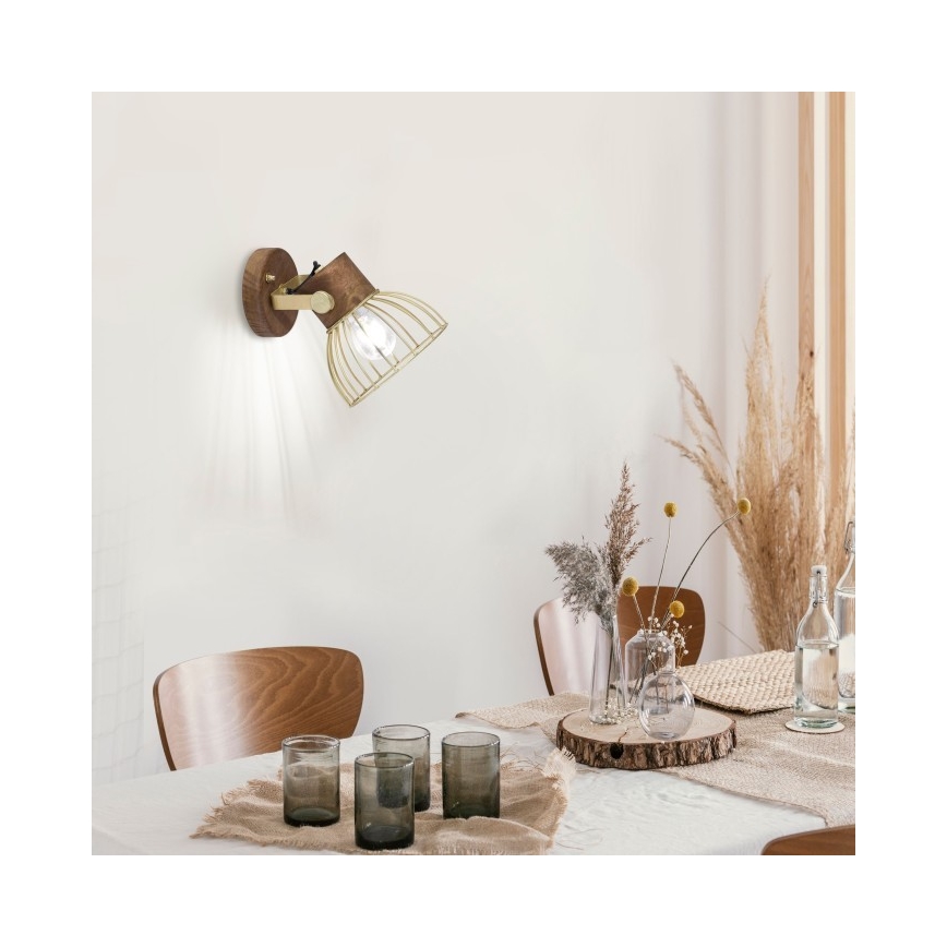 Leuchten Direkt 11486-60 - Sieninis akcentinis šviestuvas ALAMI 1xE27/25W/230V mango medis